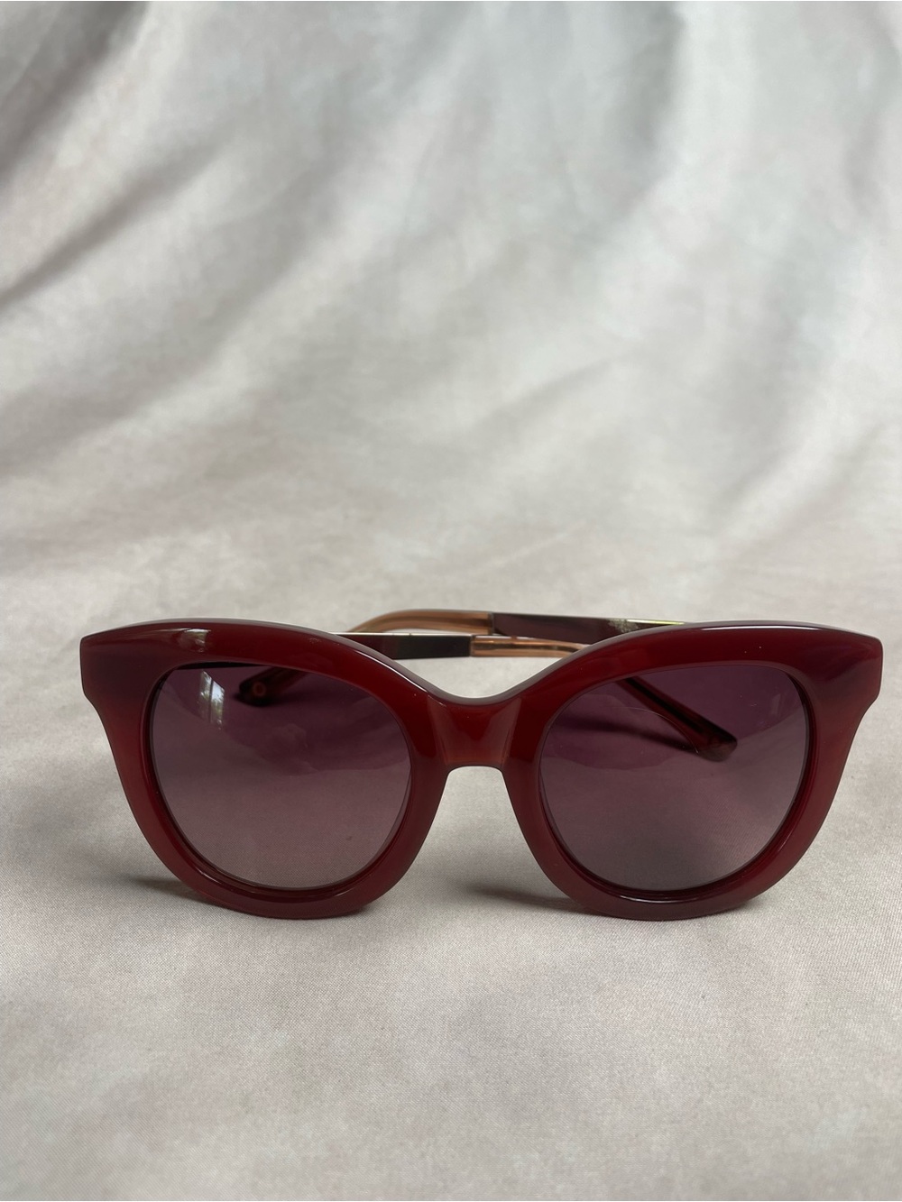 ett:twa by Anthropologie Arie Wine Burgundy Cat Eye Sunglasses Oversized